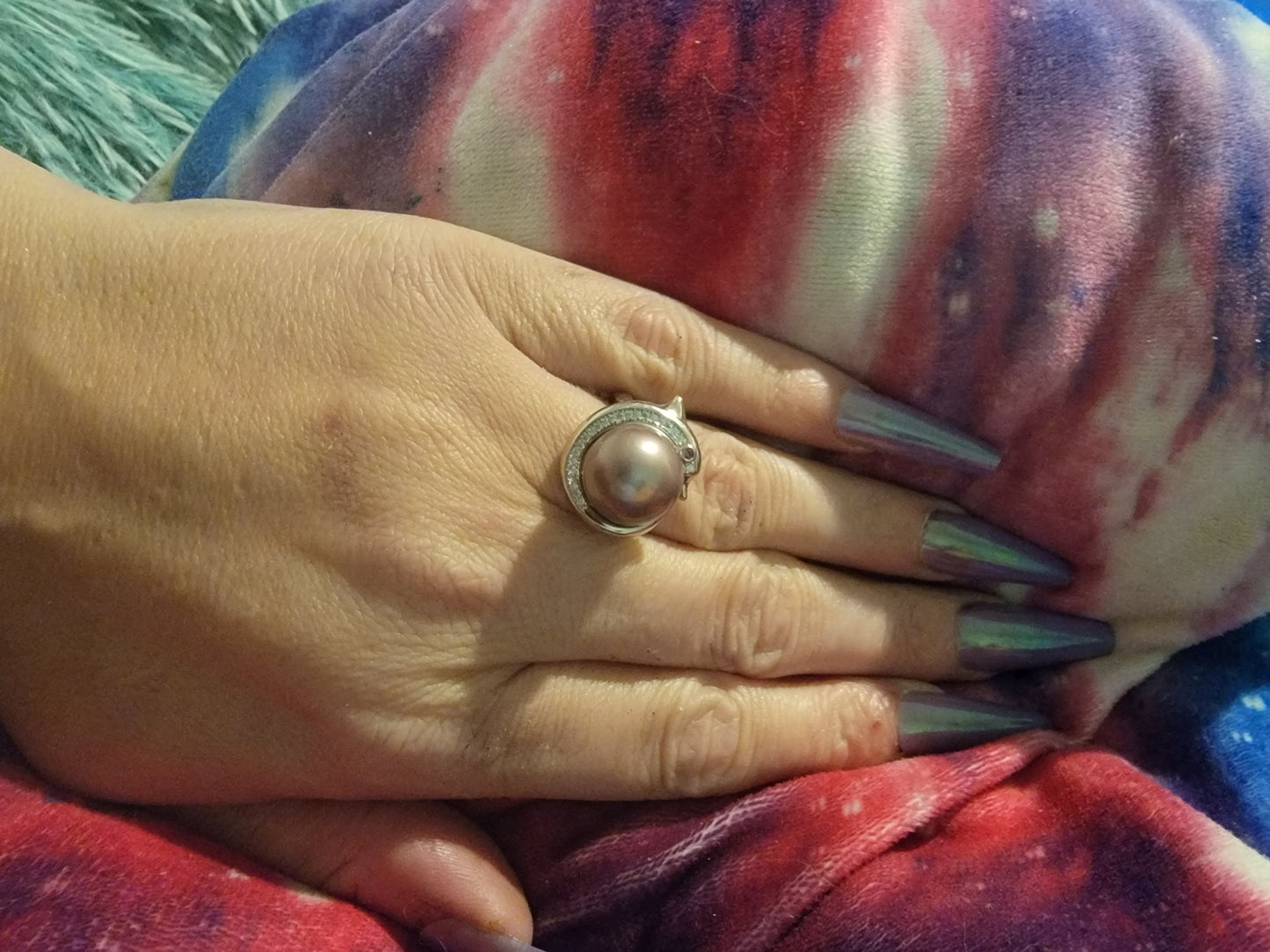 Natural eddison pearl ring