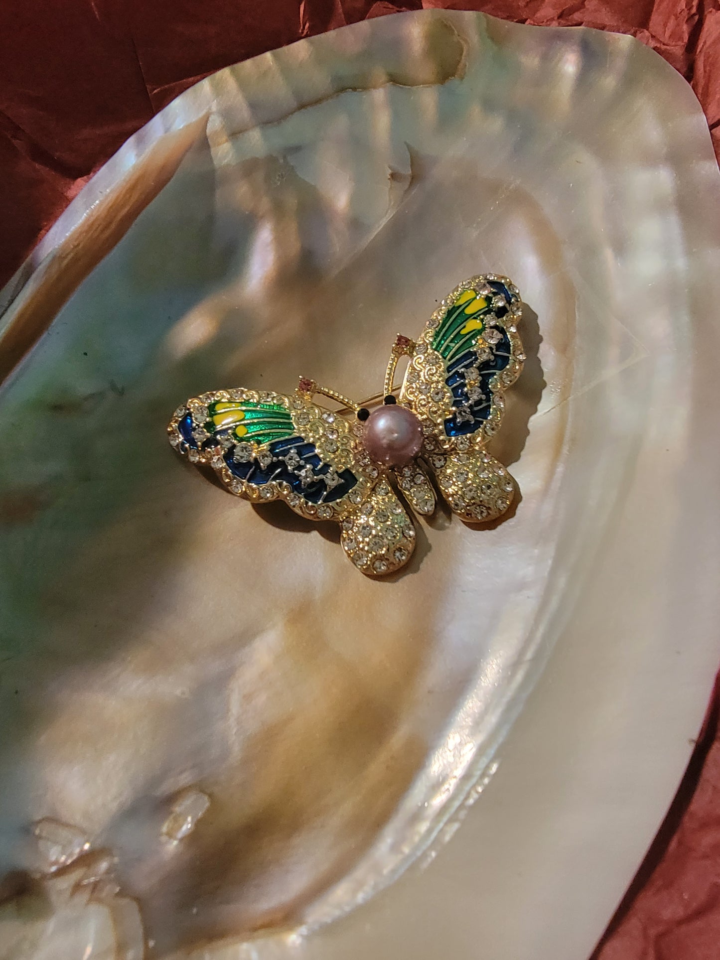 Eddison Pearl Butterfly Brooch