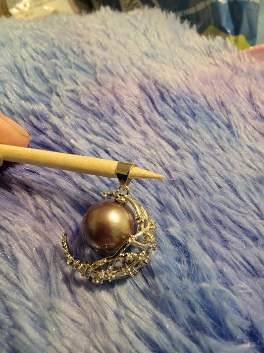 Beautiful 925 Crescent Pendant with Edison Pearl