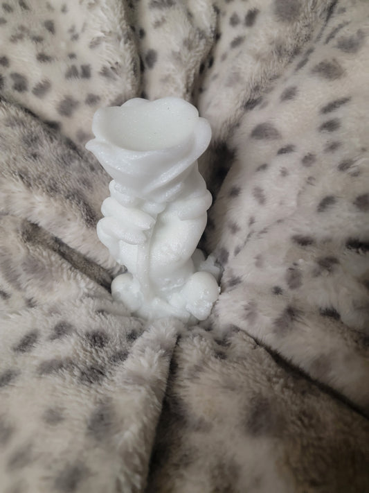 Epoxy Candle or Sphere Holder, Statue, (Hand Holding Rose)
