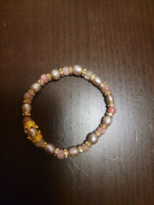 Pearl and Rhodochrosite bracelet