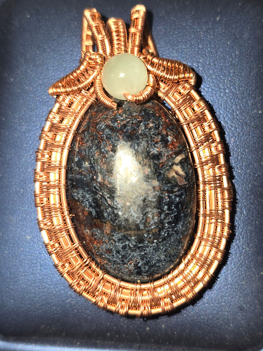 Pietersite and Peacock Angelite Pendant