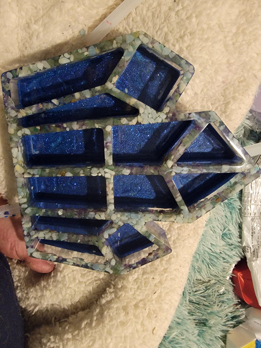 Resin Crystal Shelf w/ natural crystals