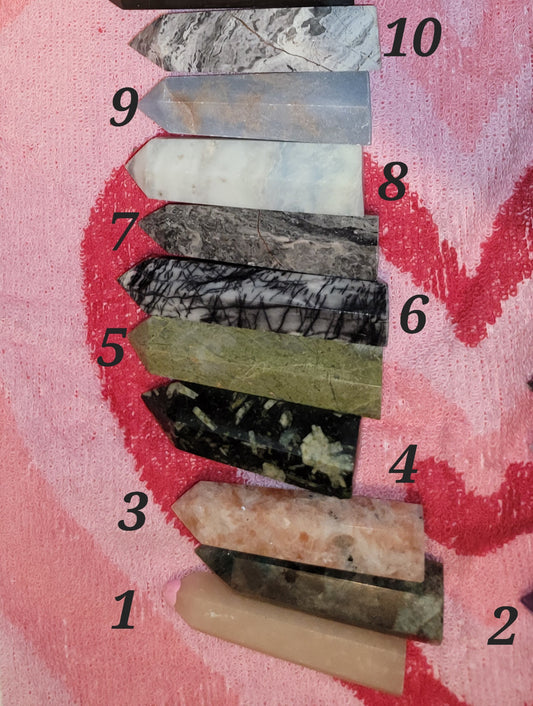 Various crystal towers