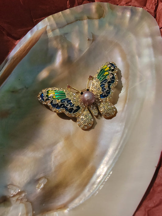 Eddison Pearl Butterfly Brooch