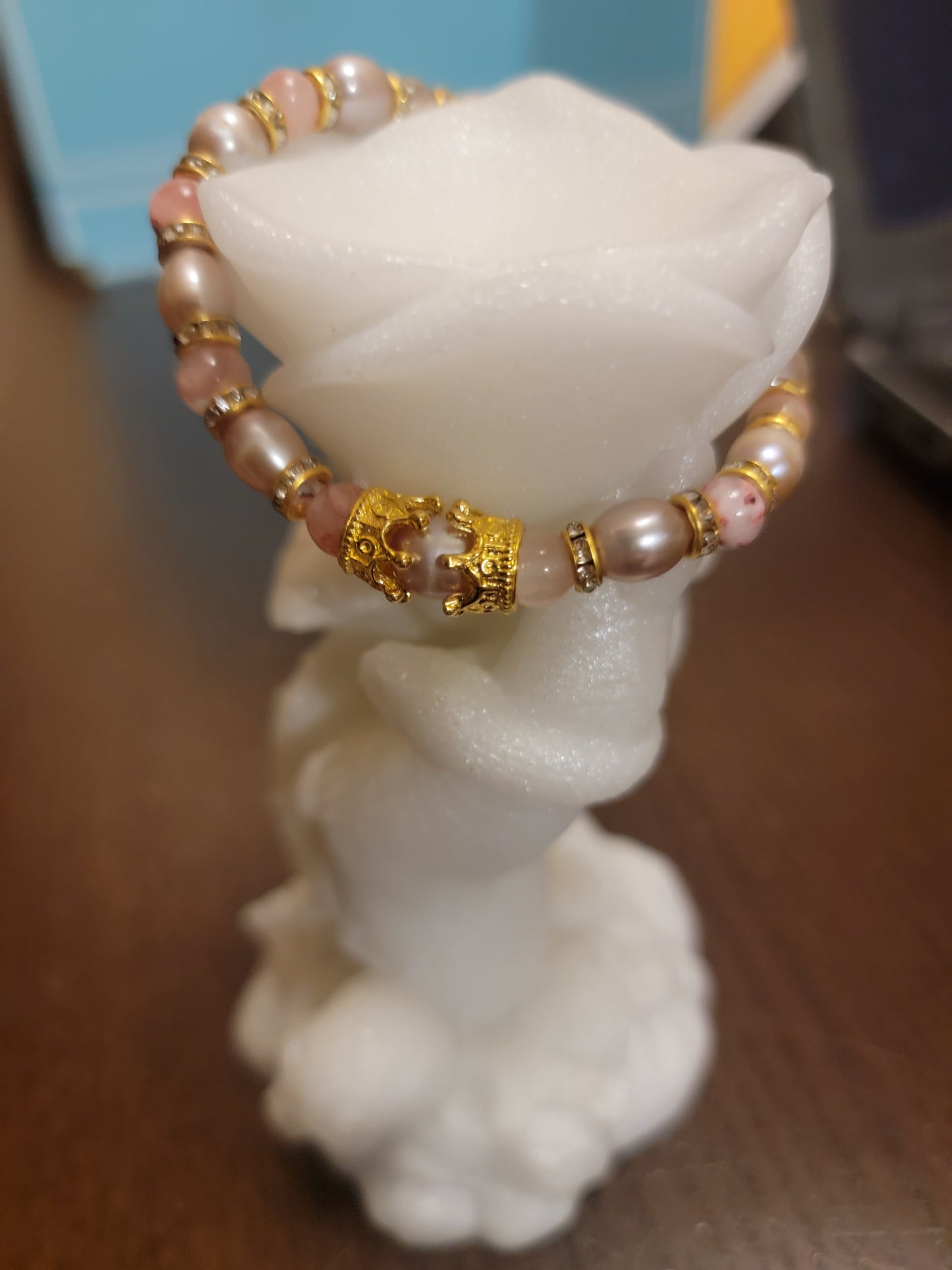 Pearl and Rhodochrosite bracelet