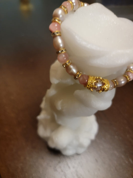 Pearl and Rhodochrosite bracelet
